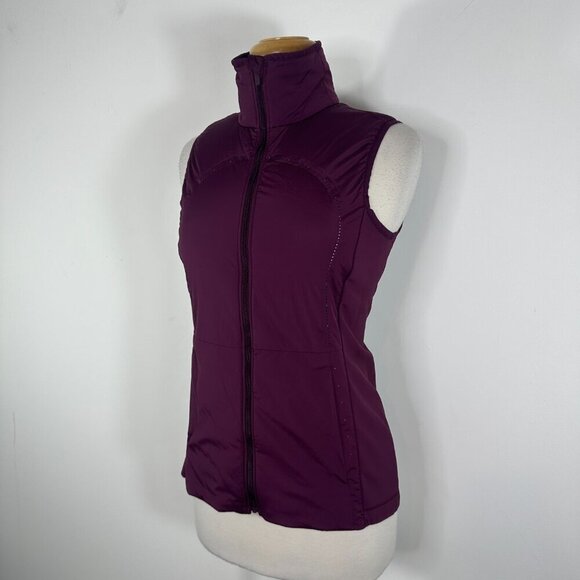 Lululemon Run For Cold Running Vest Plum Full Zip Size 6 Mock Neck - Picture 3 of 16
